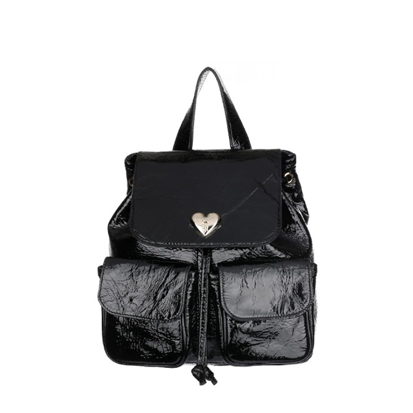 black patent mini backpack BACKPACK