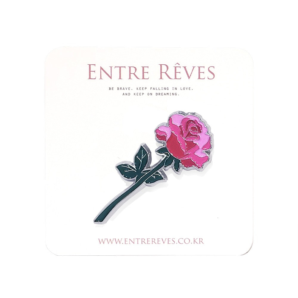 PINK ROSE BADGE - Entre Reves US