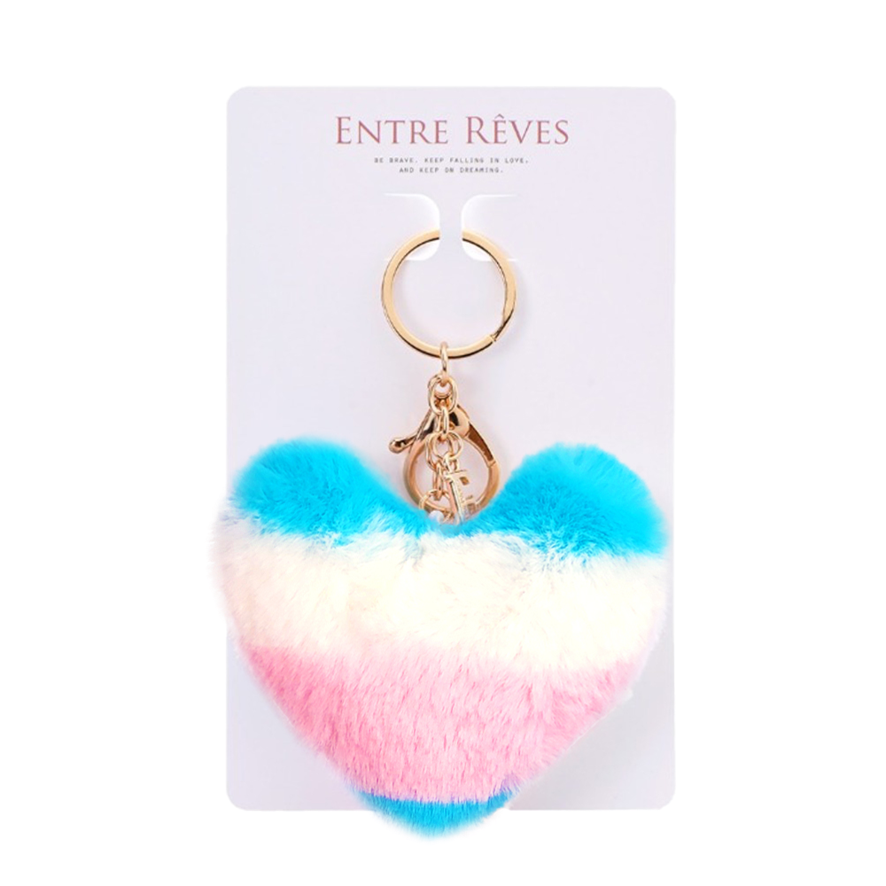 HEART FUR KEYRING SUMMER RAINBOW - Entre Reves US