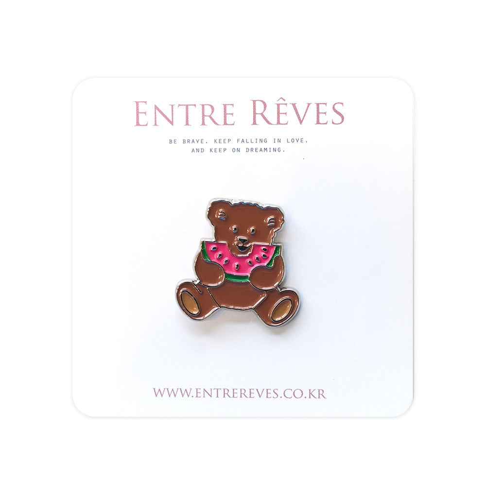 WATERMELON TEDDY BADGE - Entre Reves US