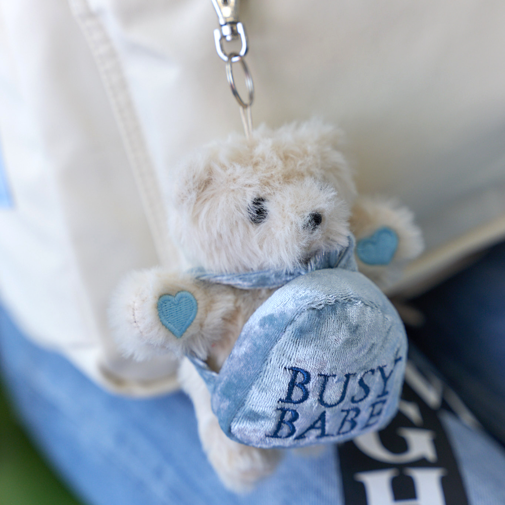 BUSY TEDDY BLUE KEYRING - Entre Reves US