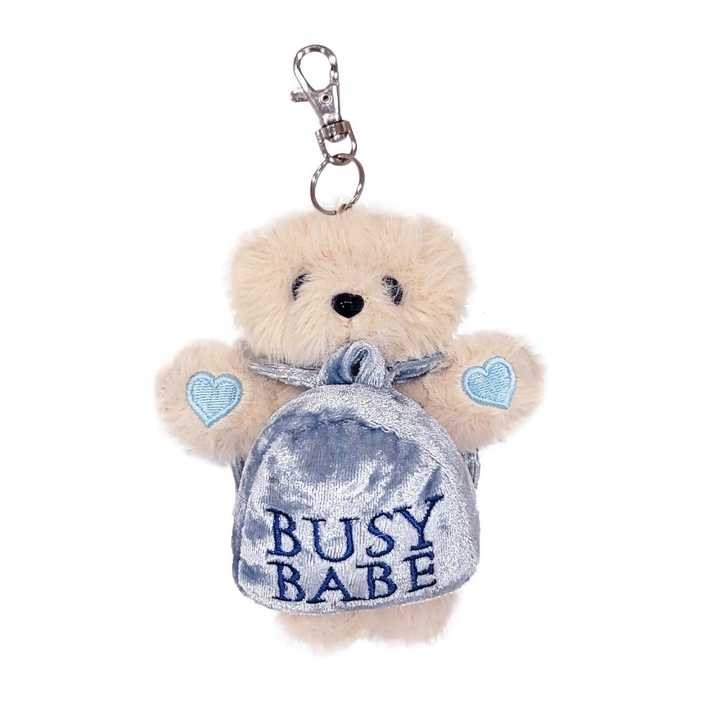 BUSY TEDDY BLUE KEYRING