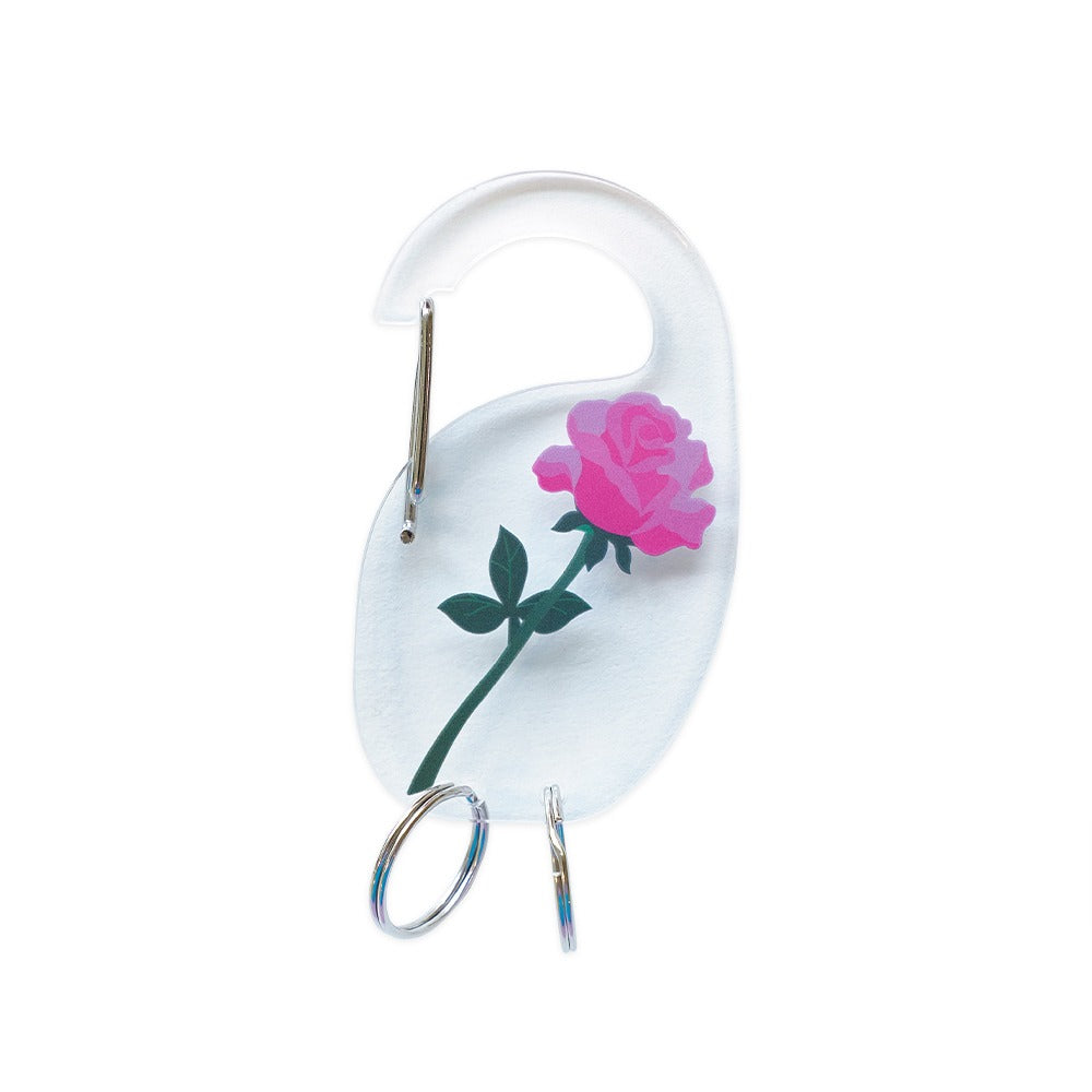 ACRYLIC CARABINER PINK ROSE