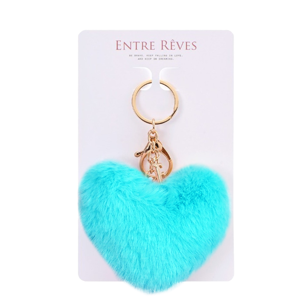 HEART FUR KEYRING MINT - Entre Reves US