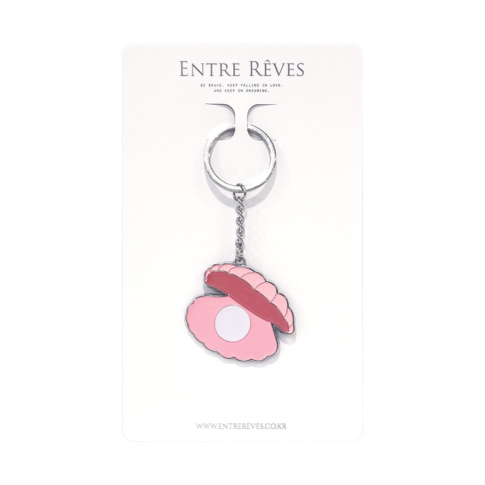 PINK SHELL METAL KEYRING - Entre Reves US