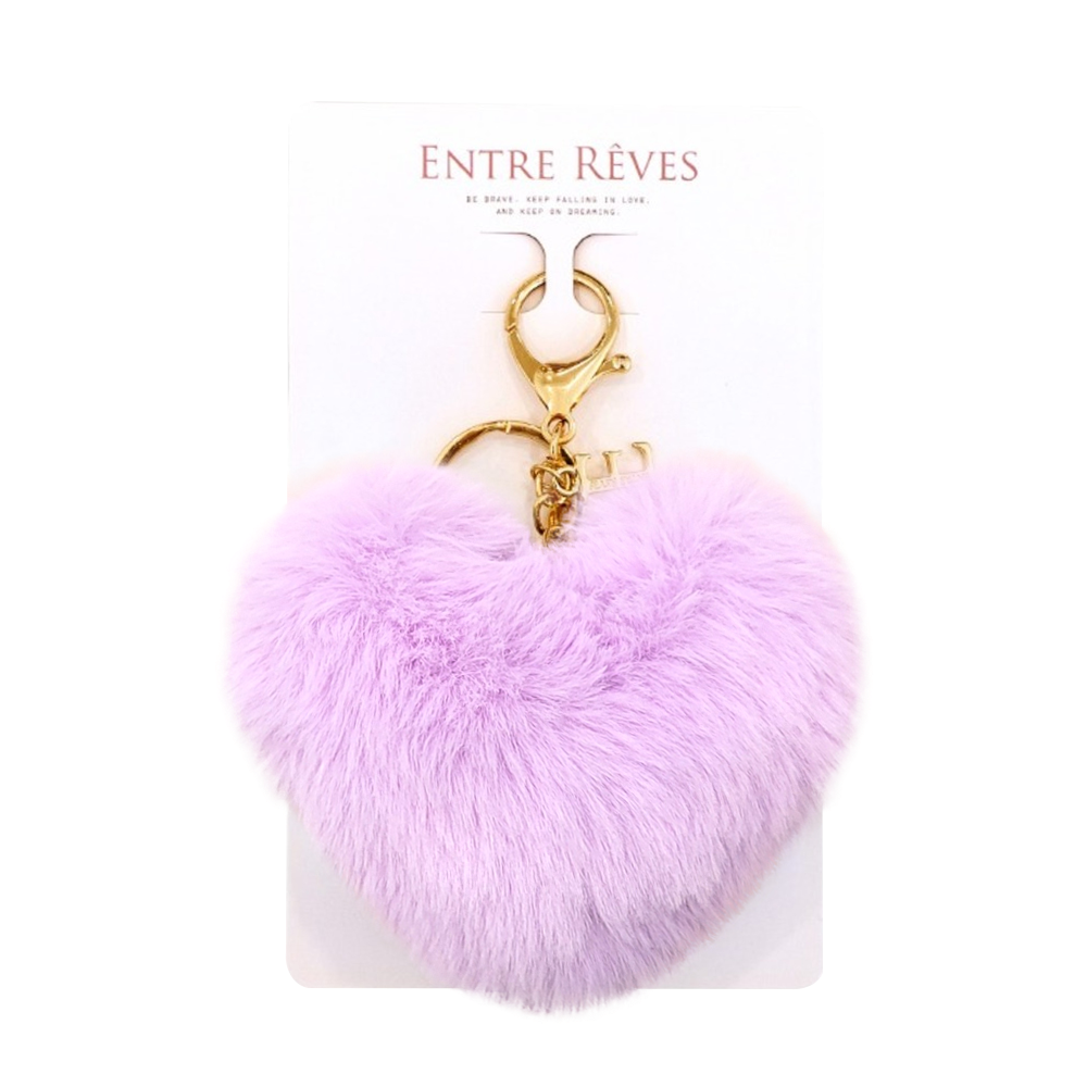 HEART FUR KEYRING PURPLE - Entre Reves US